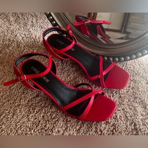Chase + Chloe NWOT strappy red heels